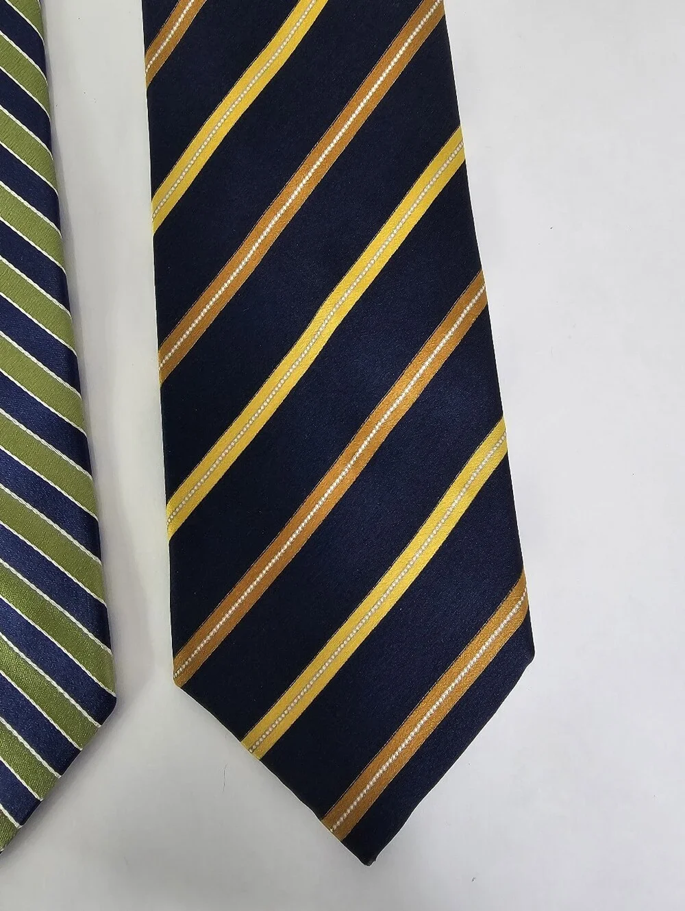 Bundle of 3 Striped 100% Silk Ties Preppy Dark Academia Classic Neckties